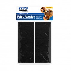 Feltro protetor adesivo retangular 127 x 51mm preto com 2 unidades