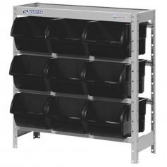 Estante met�lica com 9 gavetas n� 7 preta - EM9/7P
