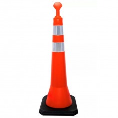 Cone balizador refletivo tipo T 1,14 m 5 kg laranja - T-TOP