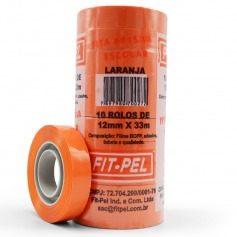 Fita adesiva 12 mm x 33 m com 10 peças laranja - 10100513 Fita adesiva 12 mm x 33 m com 10 peças laranja - 10100513