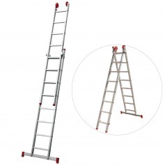 Escada de alumínio extensível 2,40 x 3,74 m 2 x 8 degraus - ESC0617 Escada de alumínio extensível 2,40 x 3,74 m 2 x 8 degraus - ESC0617