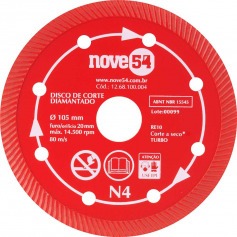 Disco diamantado turbo 105 mm - N4 Disco diamantado turbo 105 mm - N4