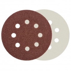 Disco de lixa com pluma 125 mm 8 furos gr�o 80 com 10 pe�as - 08.019