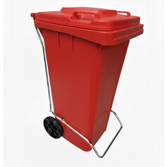 Lixeira plástica 120 litros com pedal e rodas Lixeira plástica 120 litros com pedal e rodas