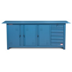 Bancada fechada com 7 gavetas e 3 portas tampo em a�o - NB-23