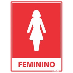 Placa sinalizadora em poliestireno Sanit�rio Feminino - 220AC