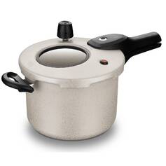 Panela de press�o 4,5 litros com visor e fechamento externo baunilha - 1277