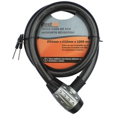 Cadeado para bicicleta 12 x 1200 mm com chave - BFH1815 Cadeado para bicicleta 12 x 1200 mm com chave - BFH1815