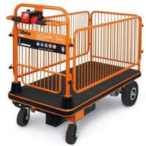 Carrinho plataforma el�trico com grades 400W 24V capacidade 400 kg a bateria - C48M