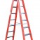 Escada tesoura dupla em fibra de vidro 8 degraus 2,40 m - Profissional