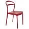 Cadeira com encosto vazado em polipropileno e fibra de vidro vermelho - Sissi 