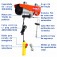 Guincho talha el�trica 300/600 kg eleva��o at� 12 m - ELEV600  220V