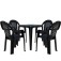 Conjunto de mesa Coruripe com 4 cadeiras pl�sticas com bra�o