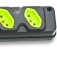 Tomada em barra para extens�o com 3 tomadas 2P+T 20A preto/verde - Robust