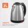 Chaleira el�trica 2 litros 1.200 watts Premium Inox - CE-06  110V