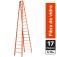 Escada de fibra de vidro 17 degraus 5,1 m modelo americana dupla - ESC17510