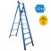Escada plataforma fibra de vidro 7 degraus 2,4 m com rodas e corrim�o - PAF240