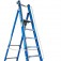 Escada plataforma fibra de vidro 7 degraus 2,4 m com rodas e corrim�o - PAF240