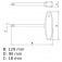 Chave hexalobular T25 x 100 mm cabo T a�o cromo van�dio