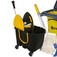 Kit para limpeza profissional cinza e amarelo e balde Due preto com 6 pe�as - Pratic