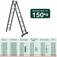 Escada de alum�nio extens�vel 4,36 x 7,66 m 2 x 15 degraus 3 em 1